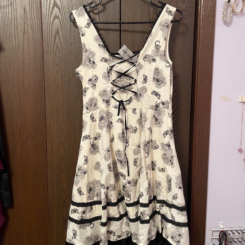 Black and White Bug Printed Dress